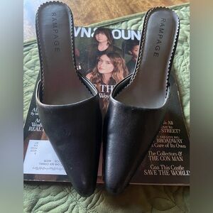 NWOT Rampage Classic Black Mules